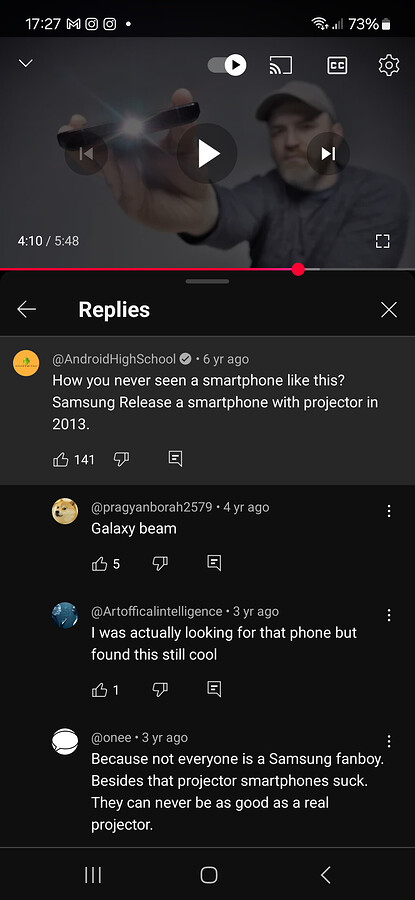 Smartphone com projector