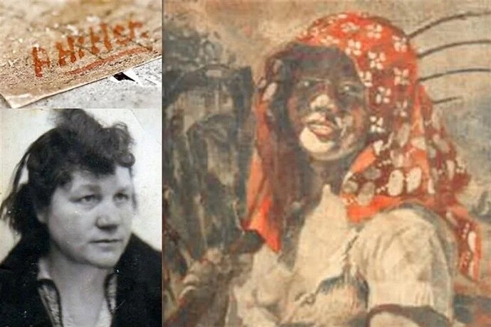 Charlotte Lobjoie e o seu retrato supostamente feito pelo amante alemão.