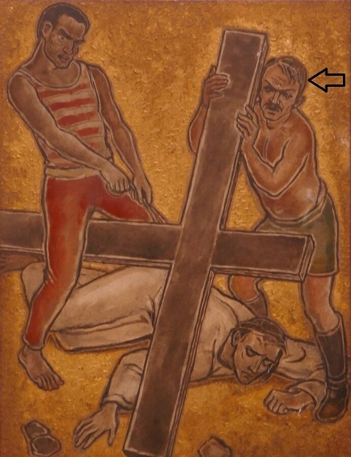 Nona Estação-Jesus Cai Pela Terceira  Vez, de Walther Meyerspeer, 1955, na Igreja de São Remígio, em Viersen (Alemanha)