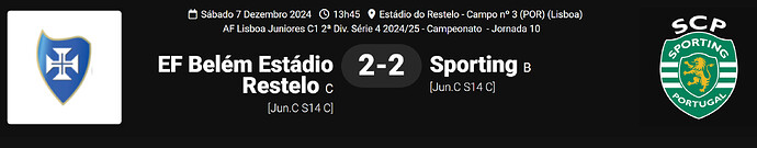 - Ficha de Jogo EF Belém Estádio Restelo 2-2 Sporting __ AF Lisboa Jun._ - www.zerozero.pt