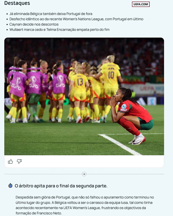 'Portugal vs Bélgica I EURO Feminino 2025 I UEFA.com' - pt.uefa.com