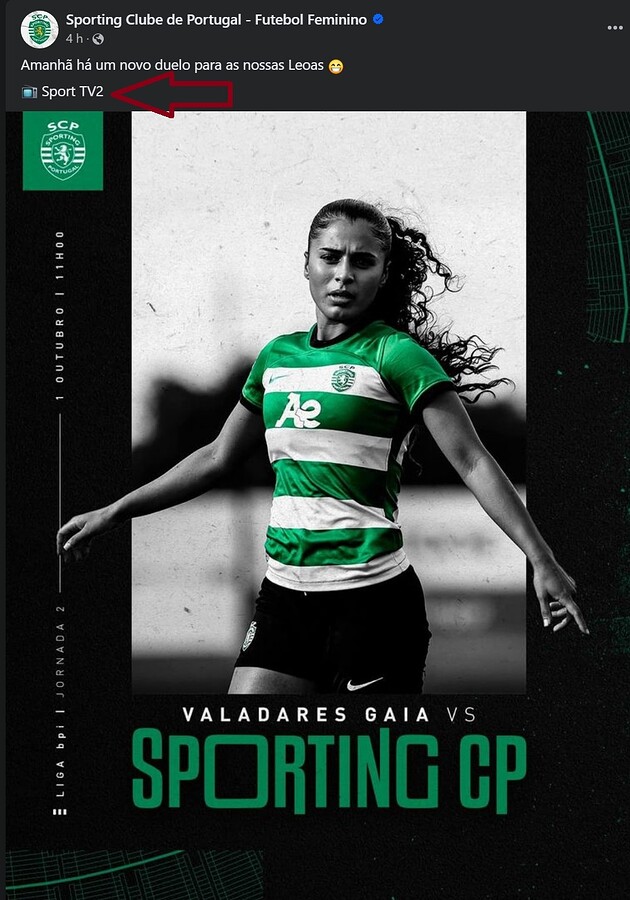 Valadares - Sporting CP no SPORT TV 2 -Facebook - www.facebook.com