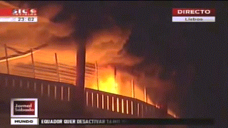 Estádio da Luz a arder (sic notícias)
