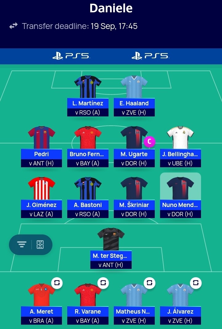 Equipa da Semana do Fantasy Football da Champions League